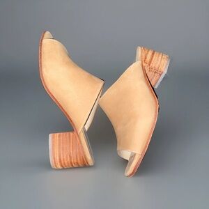 NISOLO Anthropologie Open-Toe Paloma Mules Block Heels‎ Sandals Leather Sz 8.5